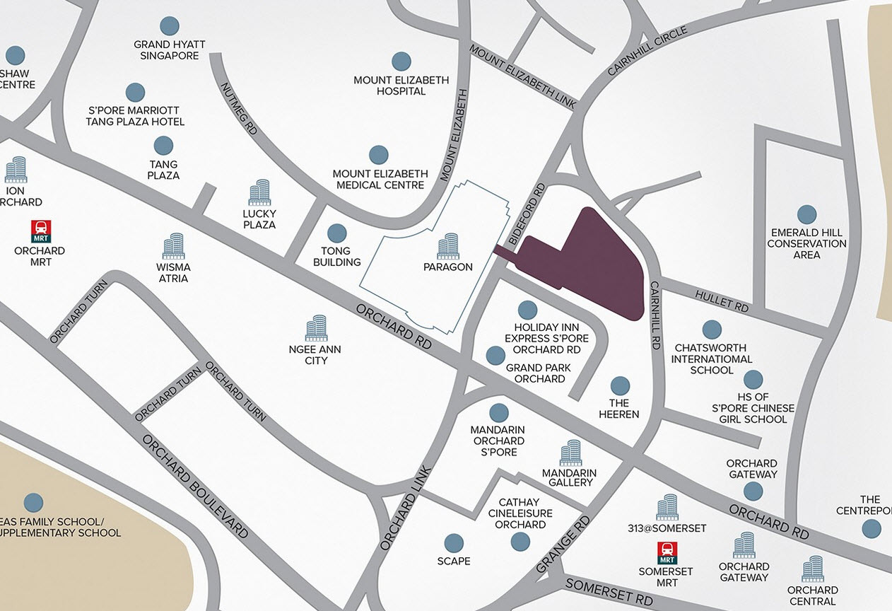 map of cairnhill nine capitaland